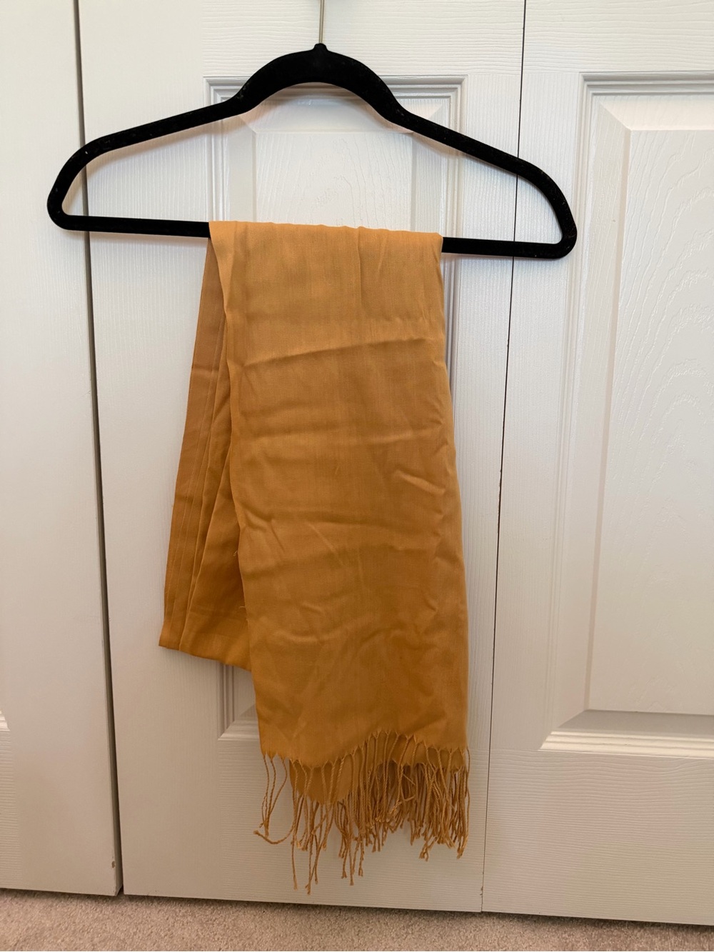 Cashmere Mustard Fringe Scarf